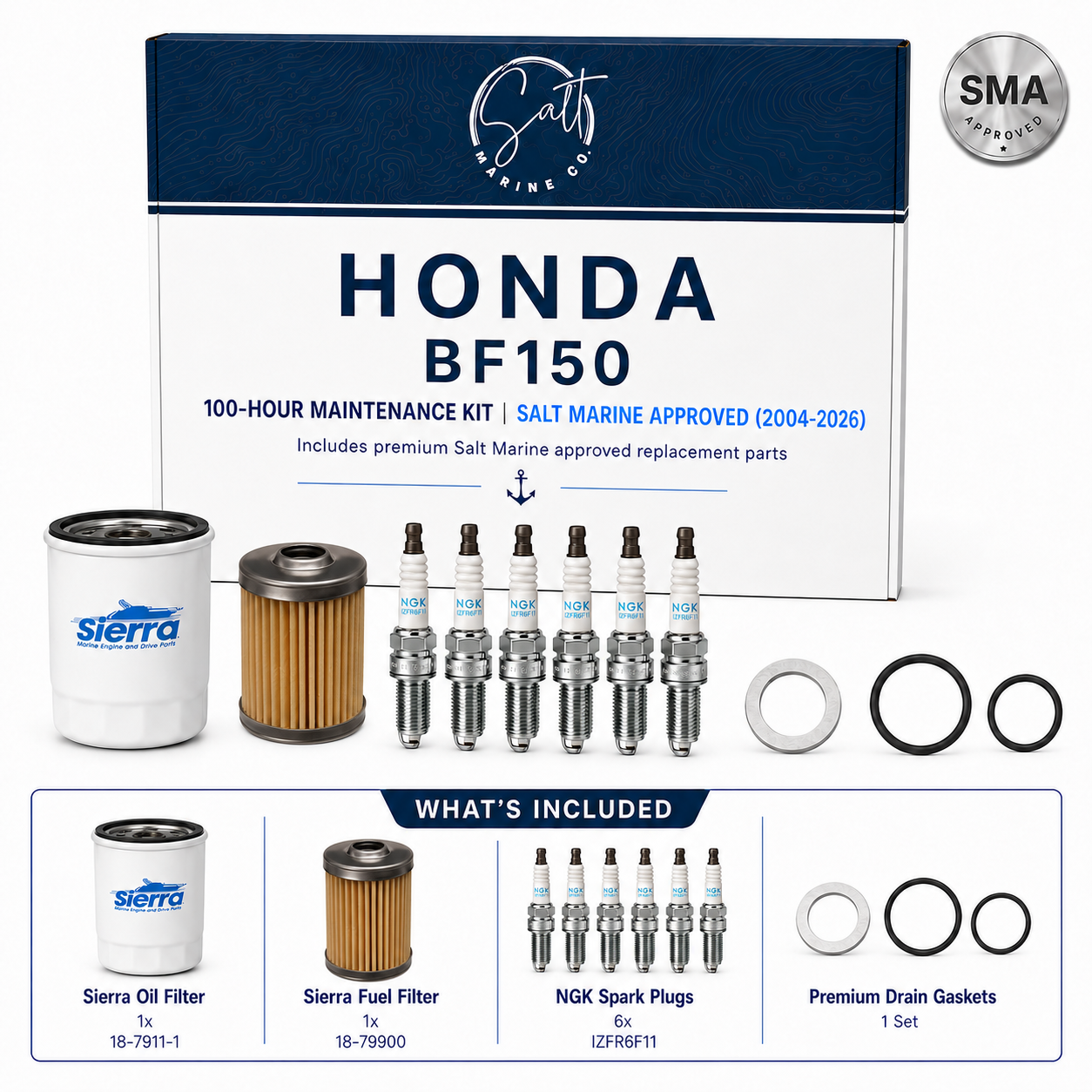Honda BF150 100-Hour Maintenance Kit | Salt Marine Approved (2004-2026)
