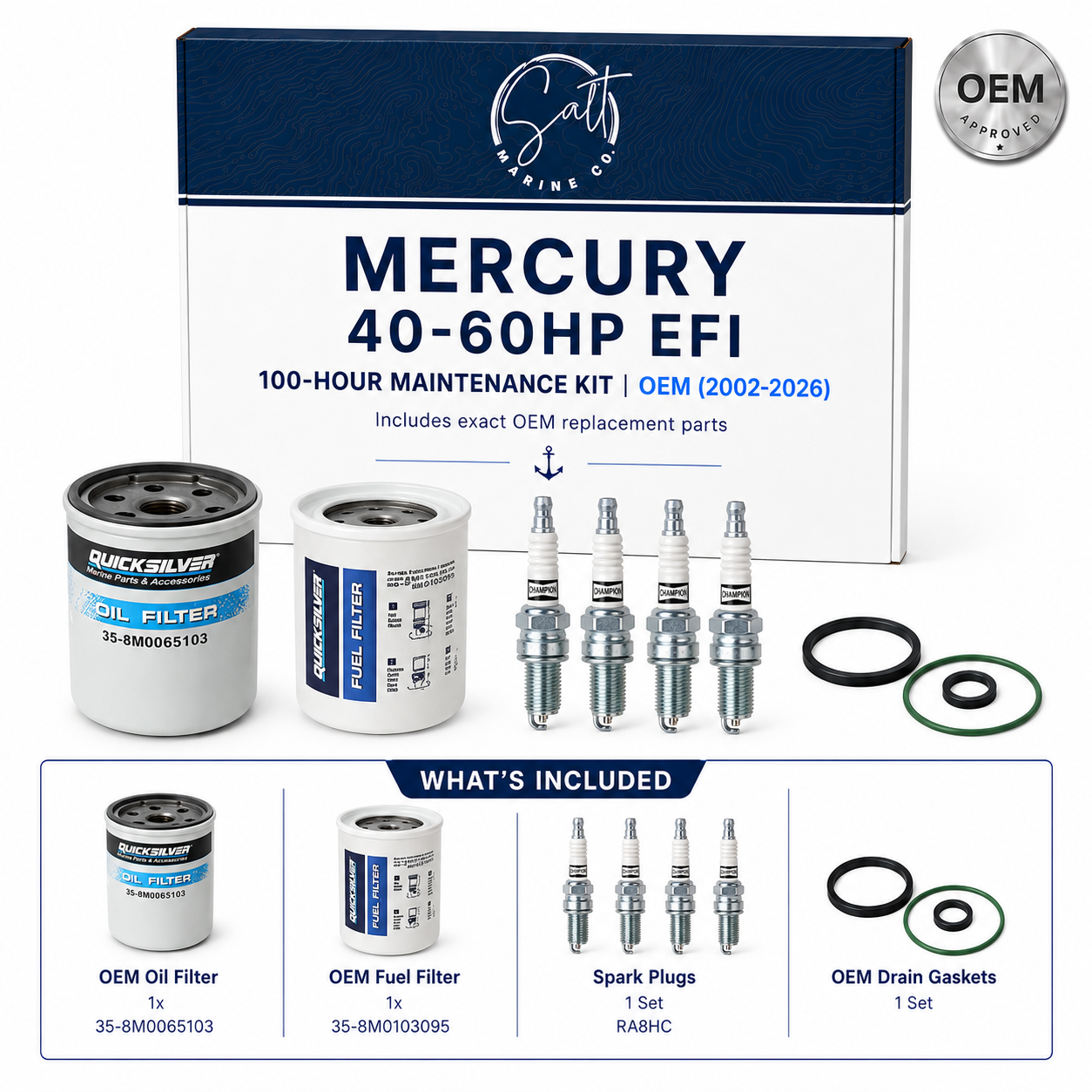 Mercury 40-60HP EFI 100-Hour Maintenance Kit | OEM (2002-2026)