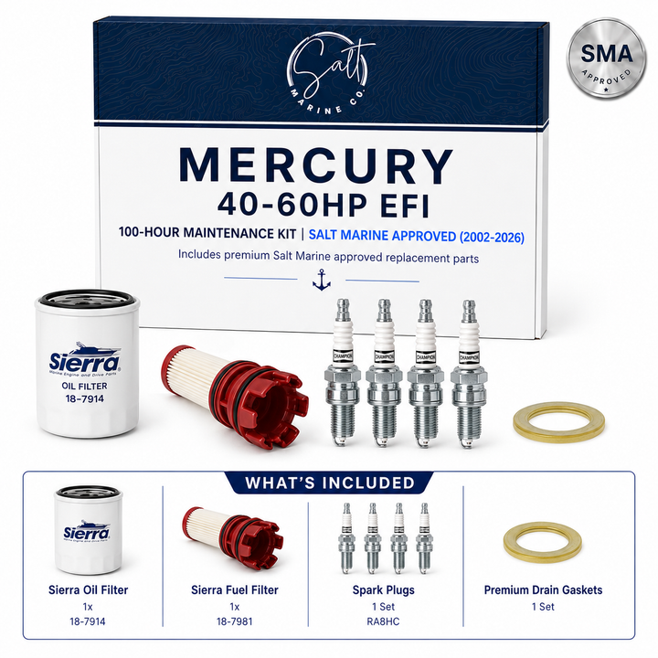 Mercury 40-60HP EFI 100-Hour Maintenance Kit | Salt Marine Approved (2002-2026)