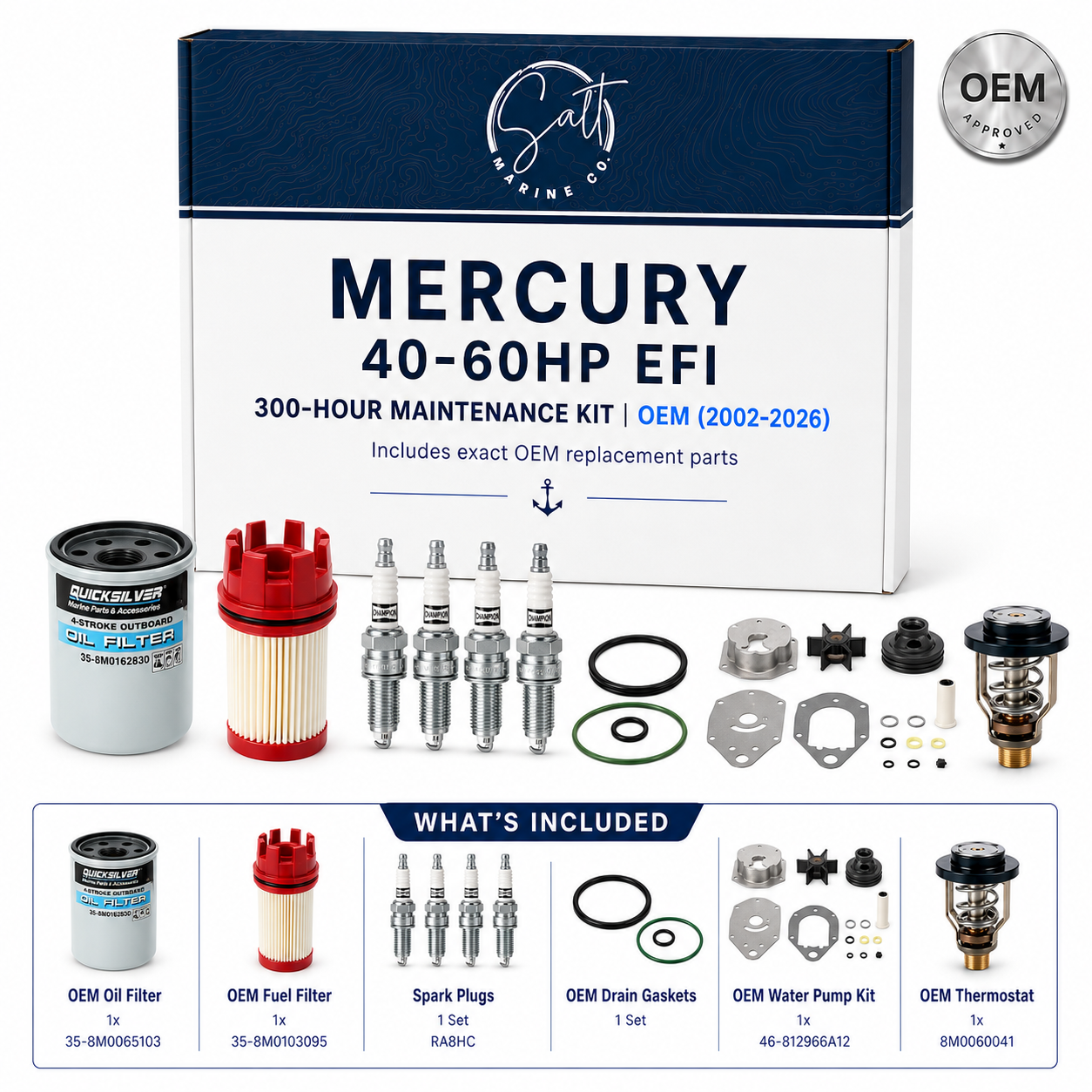 Mercury 40-60HP EFI 300-Hour Maintenance Kit | OEM (2002-2026)