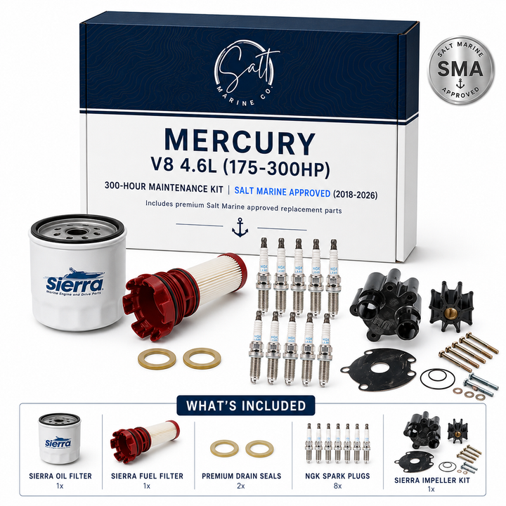Mercury V8 4.6L (175-300HP) 300-Hour Maintenance Kit | Salt Marine Approved (2018-2026)