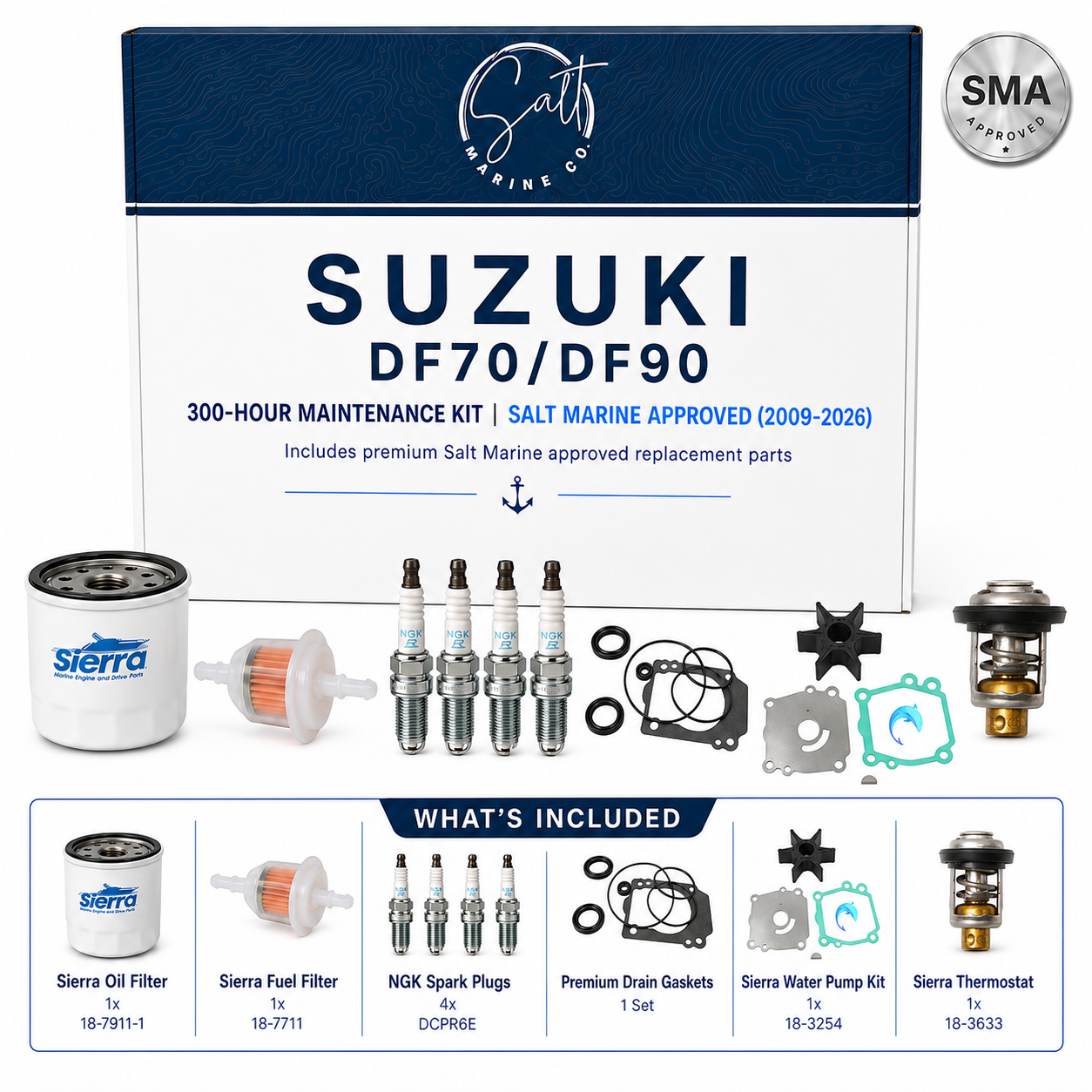 Suzuki DF70/DF90 300-Hour Maintenance Kit | Salt Marine Approved (2009-2026)