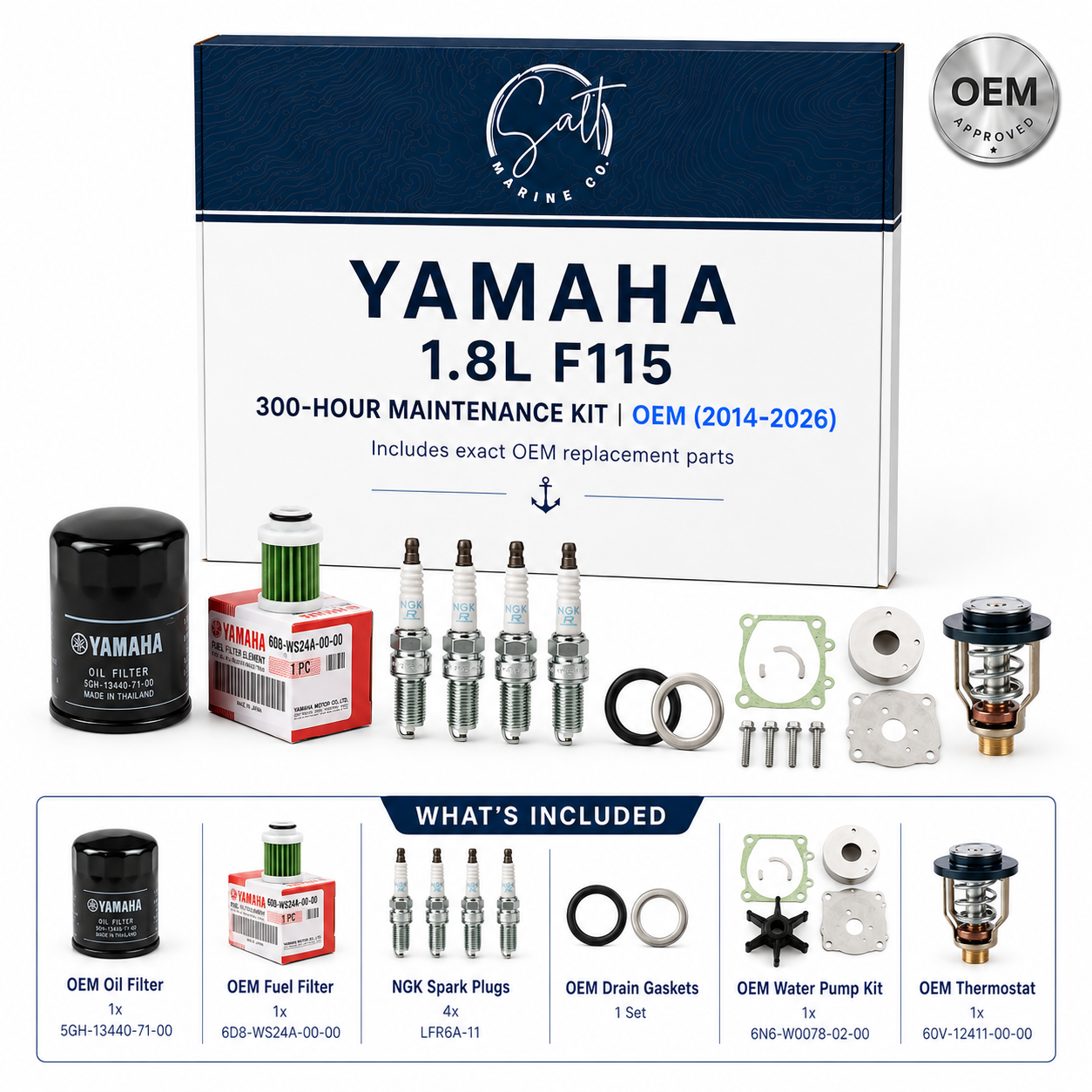 Yamaha 1.8L F115 300-Hour Maintenance Kit | OEM (2014-2026)