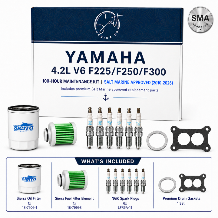 Yamaha 4.2L V6 (F225/F250/F300) 100-Hour Maintenance Kit | Salt Marine Approved (2010-2026)